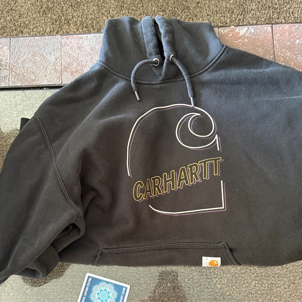 Carhartt Black and Gold Logo Hoodie